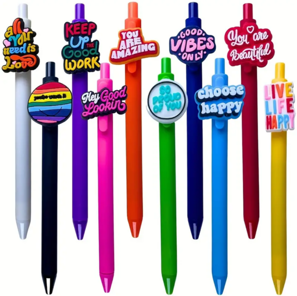 Inspirational Gel Ink Rollerball Pens with Silicone Construction - Image 2