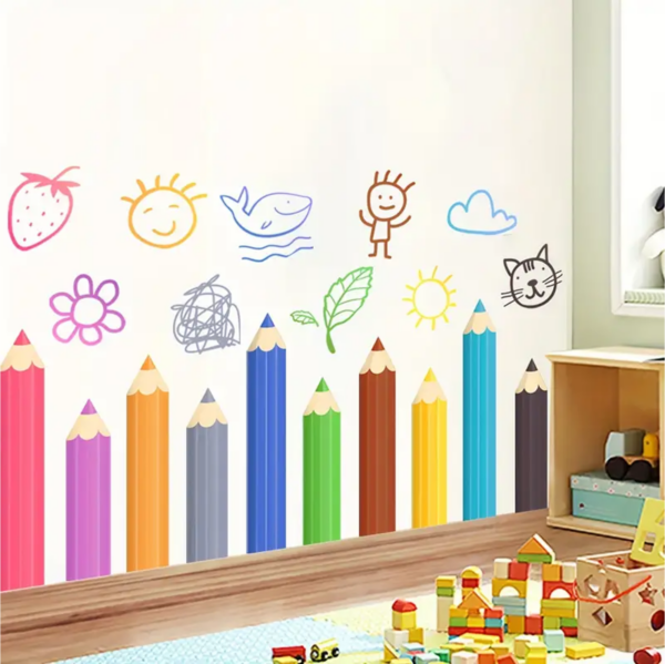 Cartoon Crayons Wall Stickers