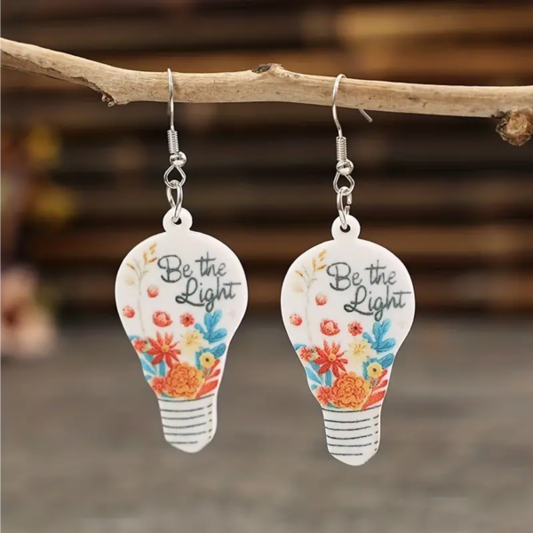 Flower Pattern Dangle Earrings - Image 3