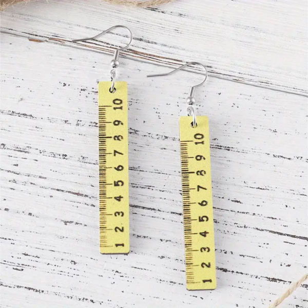 Yellow Ruler Pendant Earrings - Image 2