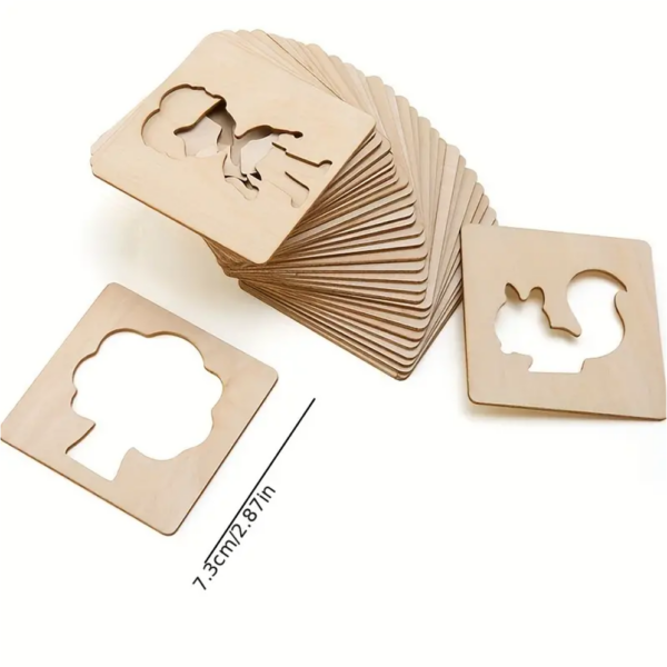 20pcs Wooden Drawing Stencils Kit - Image 3