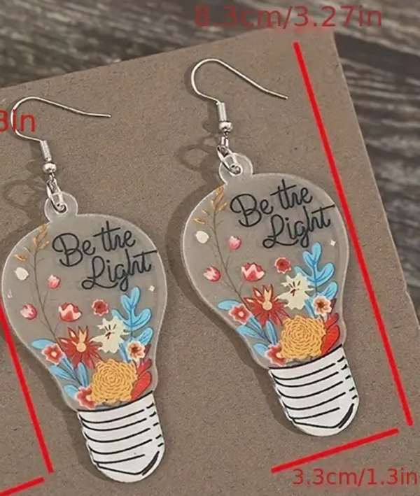 Flower Pattern Dangle Earrings - Image 4