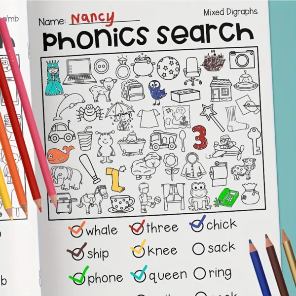 Kids' Reading & Voice Search Workbook for Ages 6-12