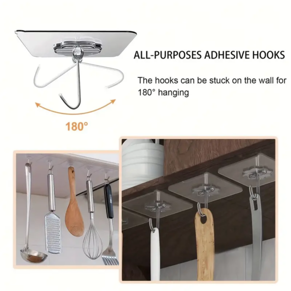 10pc Transparent Utility Hooks - Image 4