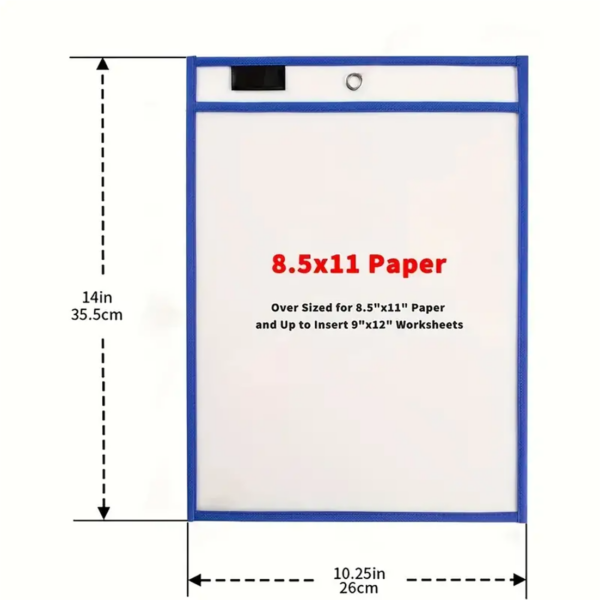 Reusable Dry Erase Pockets Set with Colorful Markers - Image 3