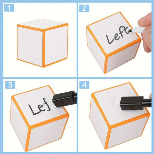 4 Multicolor Square EVA Dry-Erase Dice