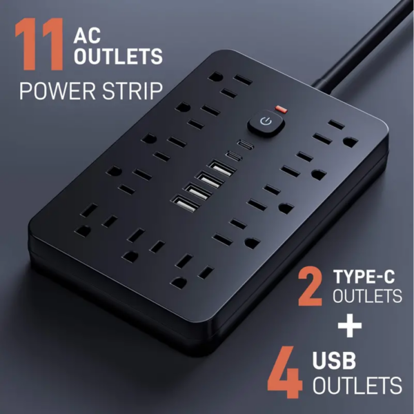 17-in-1 Power Outlet with Surge Protection and Multi-Outlet Extension Cord