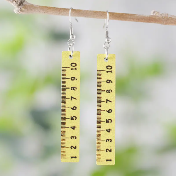 Yellow Ruler Pendant Earrings