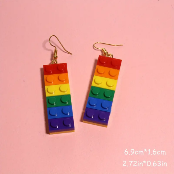 Brick Design Drop Earrings